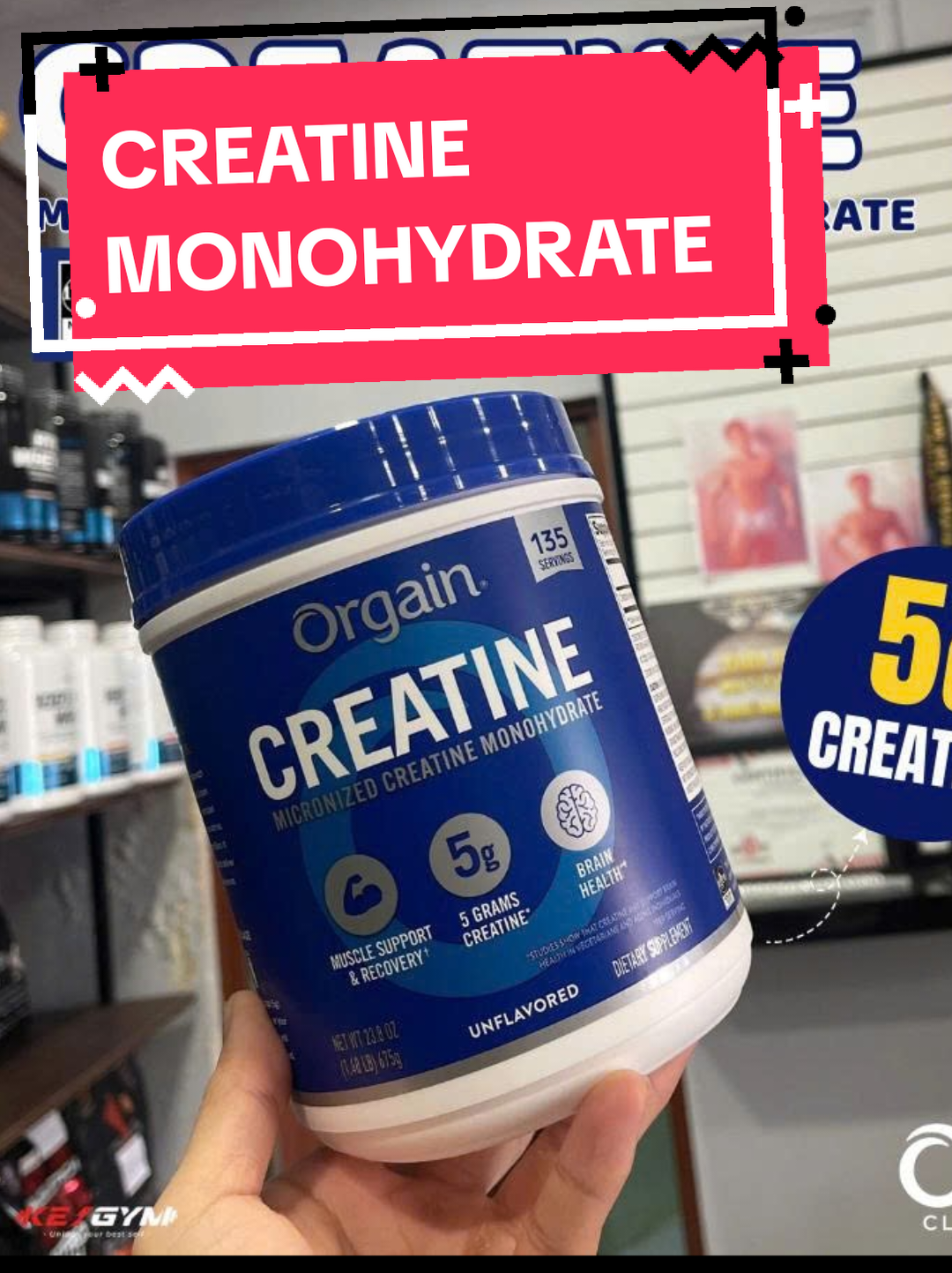 Orgain Creatine tinh khiết 135 lần dùng giá tốt nhất hiện tại #dinhduongthethao #creatine #orgain #monohydrate #micronizedcreatine 