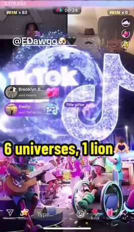 6 universes, 1 lion, this is a million-level battle, our team has given strong support in the battle, our team is awesome!! @EDawgg 🐶🖤 Welcome to join our creator network, I am so proud of it 🎉🎉🎉If you need help growing. Welcome people to join us creators#🎁🎁 #gift #tikto #lion #🦁🦁 