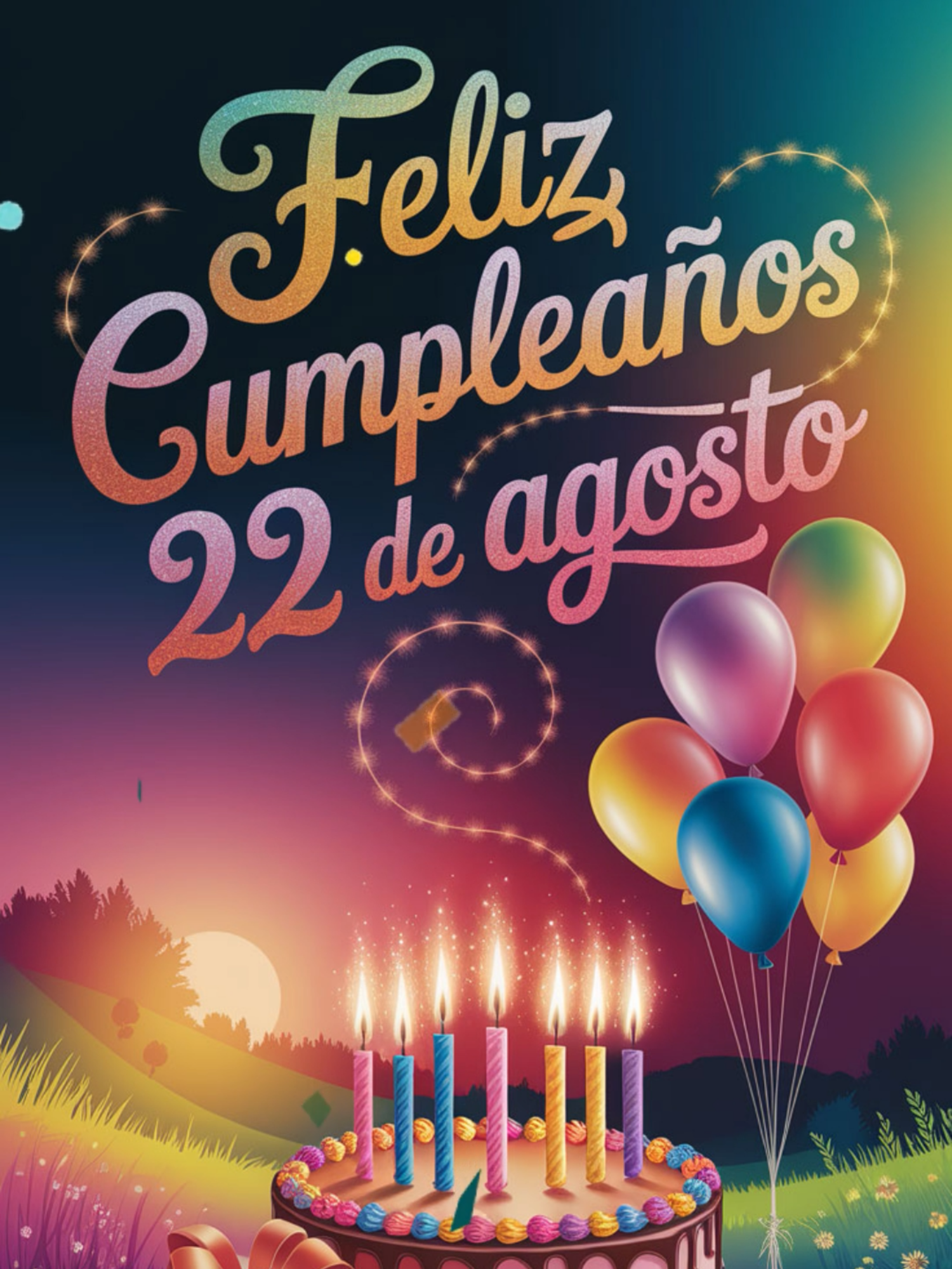 Muchas Felicidades 22 de Agosto - Saludo de Feliz Cumpleaños para el 22 de Agosto ¡Disfruta tu Día! ¡Feliz Cumpleaños 22 de Agosto! Este es un saludo dedicado para los que celebran su cumpleaños el 22 de Agosto. Que pasen un bonito dia y que celebren con una Torta Especial. #22deagosto #cumpleaños #agosto #cancióndecumpleaños #eshoy #FelizCumpleaños #CumpleañosFeliz #happybirthday #22agosto