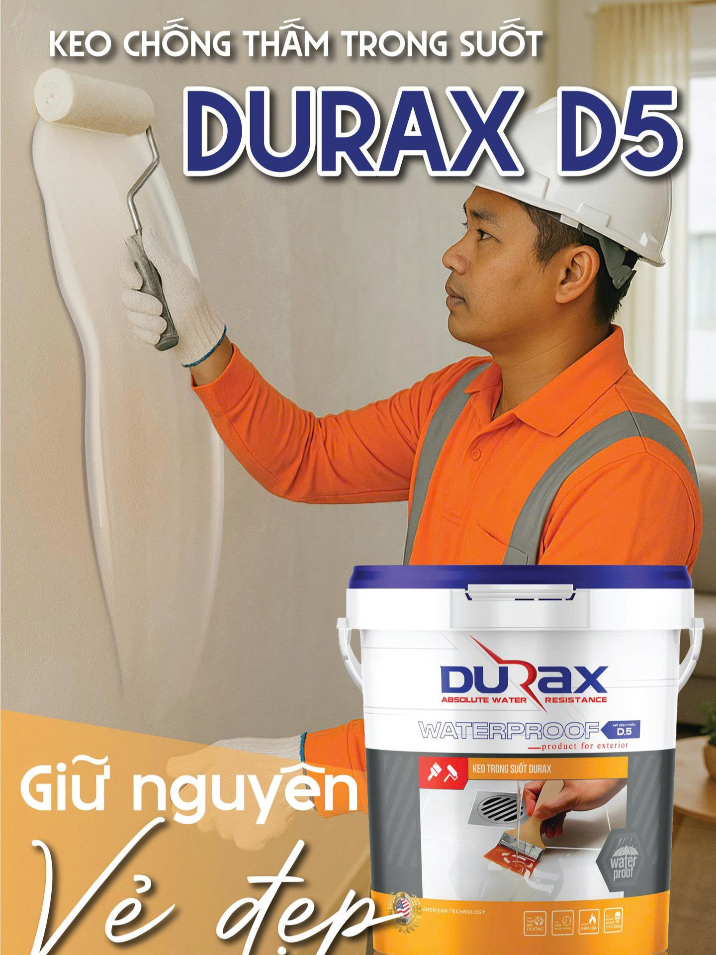 Keo trong suốt chống thấm trên mọi bề mặt, sàn mái, sân thượng, ban công, tường nhà, máng xối, bể nước ... độ bền cao, dễ dàng sử dụng #sonchongtham #keotrongsuot #chongthamtuong #durax #keovatuong