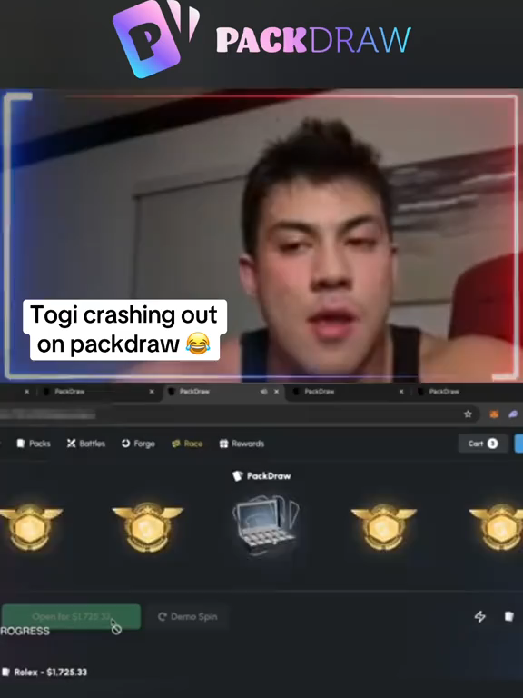 Togi Crashing out on packdraw #packdraw #fyp #epic #kick