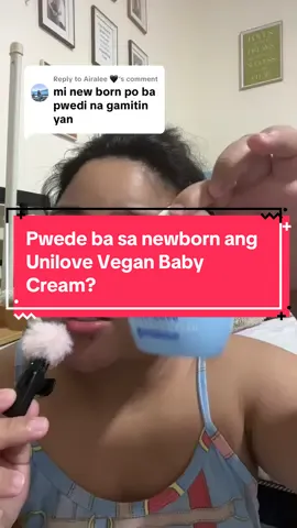 Replying to @Airalee 🖤 binawalan kami ng pedia namin na mag apply ng cream kay baby habang newborn palang sya. Sinunod namin yung advice nya 😊 #veganbabycream #uniloveveganbabycream #skincareforbaby #babyskincare #uniloveph 
