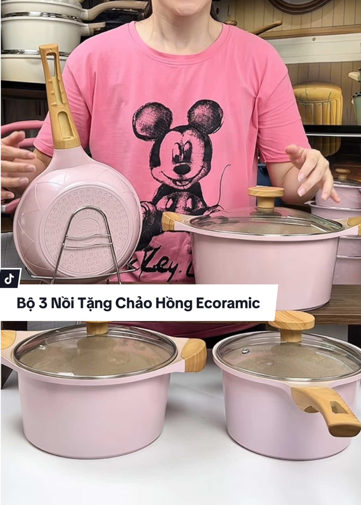 Bộ 3 Nồi Chảo Phủ 6 Lớp Chống Dính Ceramic An Toàn Không Vi Nhựa Nồi Chảo Đúc Liền Khối Chắc Chắn Bền Đẹp Tặng Kèm Chảo Chống Dính Xịn #thuplastic #tmgr #bonoiduc #bonoichaochongdinh #bonoibeptu #chaochongdinh #ecoramic 