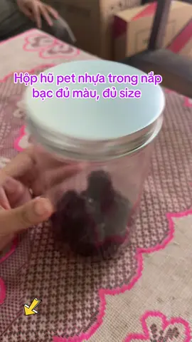 Hộp hũ pet nhựa trong nắp bạc đủ màu đủ size #xuhuongtiktok #giadungtienich #hupetnhua #hopnhuatrongsuot 