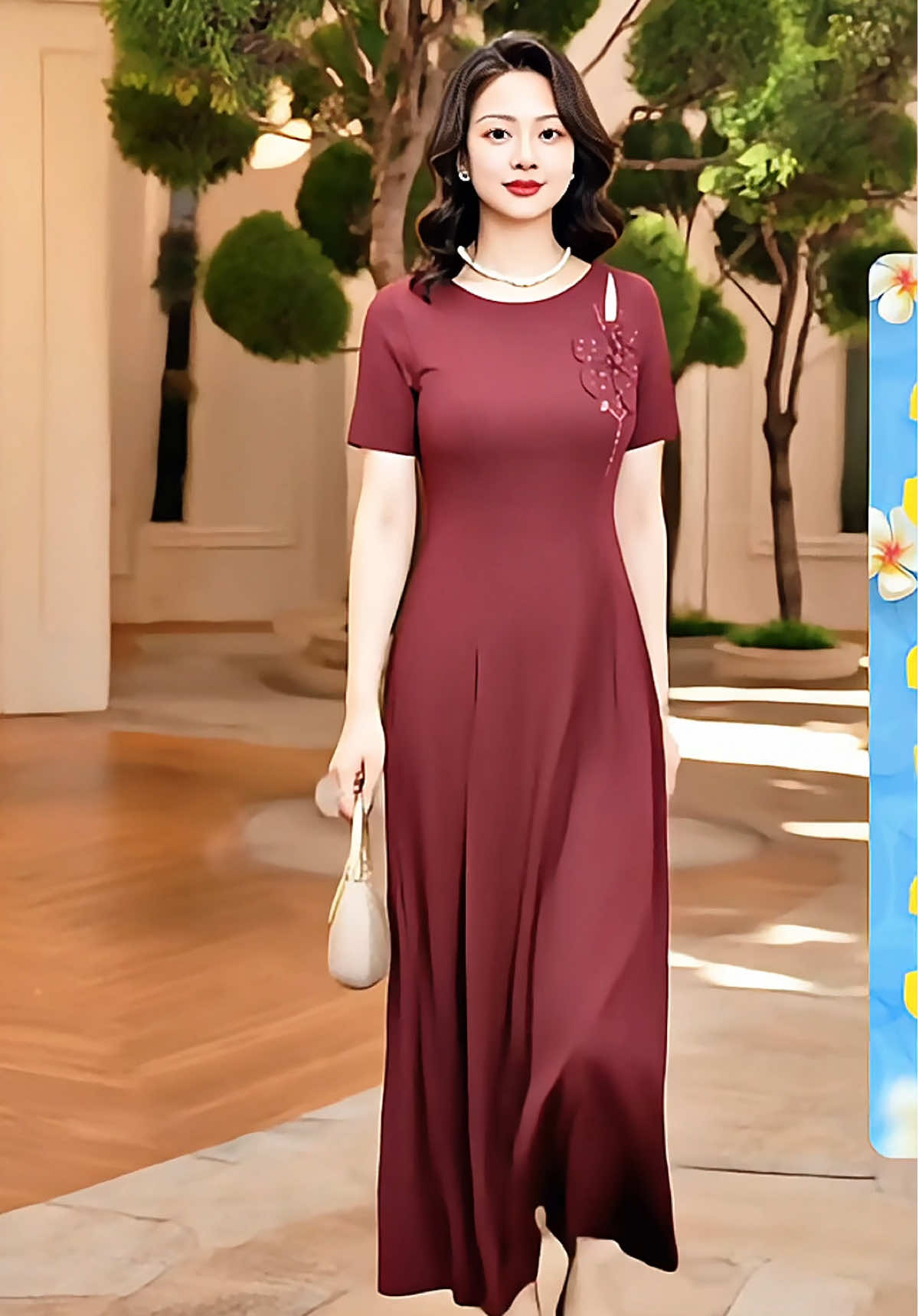 Đầm trung niên tặng mẹ LYBEE LV917 thun gấm nhật co giãn 4 chiều mặc đi chơi sang trọng thỏa mái Nữ #thoitrangnu #xuhuongtiktok #froyou #u40 #đamxinh 