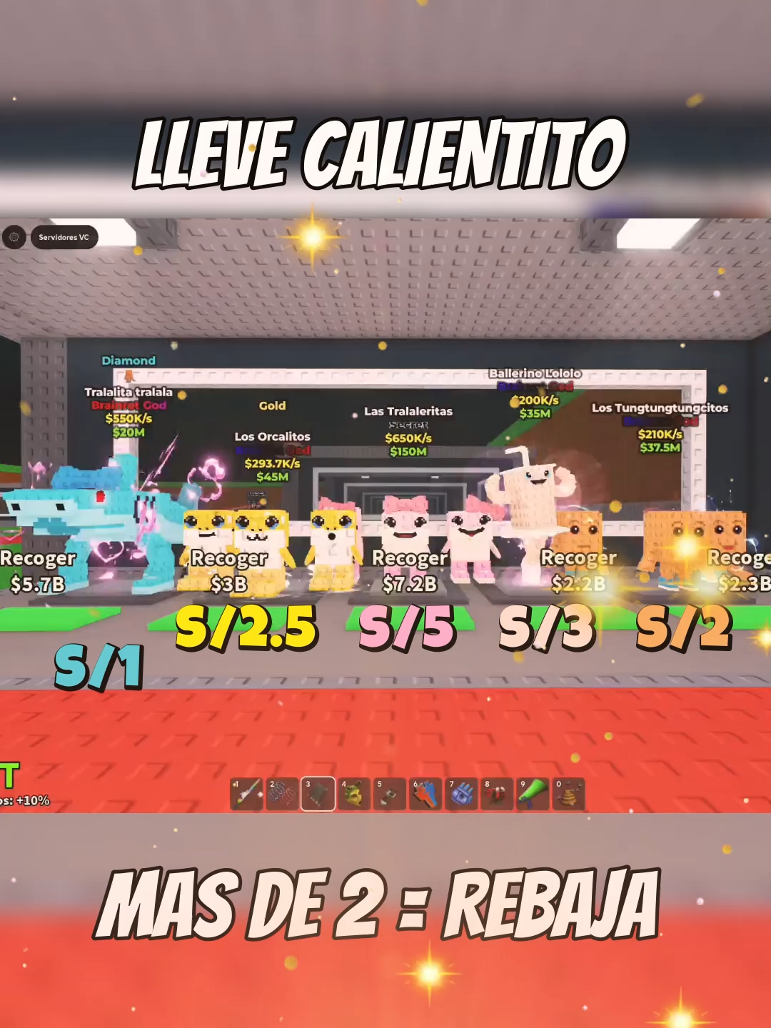 venta de brainrots peru lleva lleva casero, pa el amigo pa la amiga ;)#robaunbrairont #yape #ventas #robloxfyp #brainrot #peru🇵🇪 #tralalerotralala🗣🔥 #combinasionas #perú🇵🇪