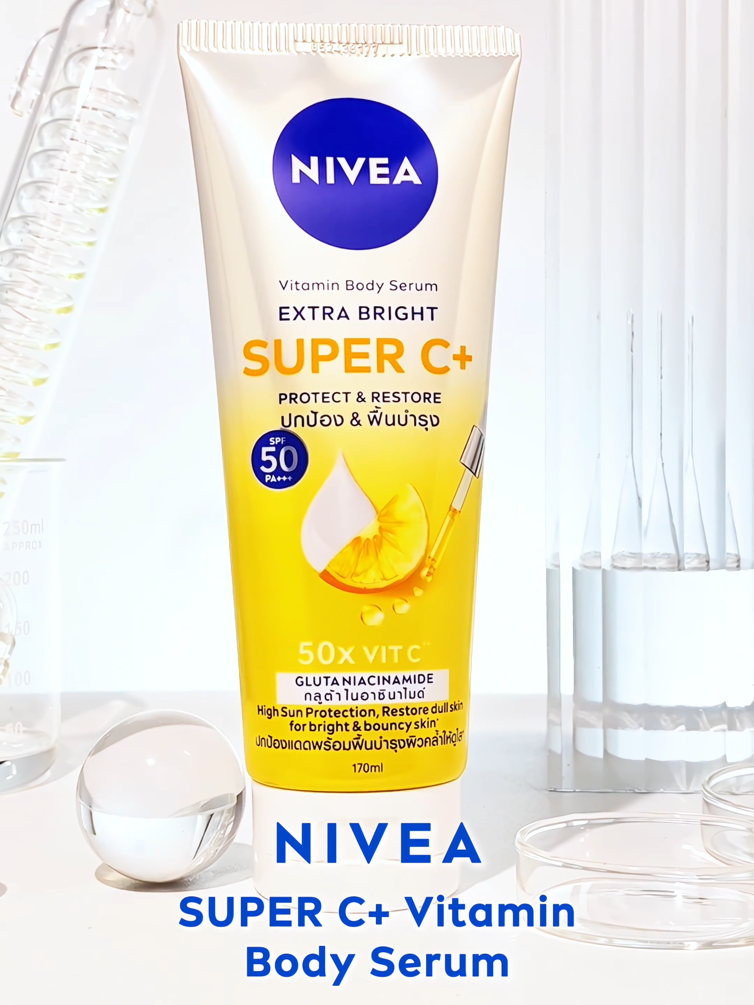 Bye bye kulit kusam! Yuk pakai yang BARU dari NIVEA Vitamin Body Serum Super C+ yang memiliki kandungan SPF 50 PA +++ dan Triple Bright Power untuk membantu mencerahkan kulitmu #SuperC+ #NIVEASPF50 #KulitBeningTerlindungi
