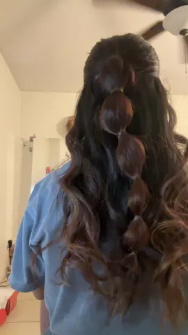 Half up half down Bubble braid hairstyle ✨ I’ve been loving doing a different hairstyle everyday for work ☺️ #bubblebraid #hairtok #grwmroutine #bubblebraidtutorial #grwm @Bio Ionic  