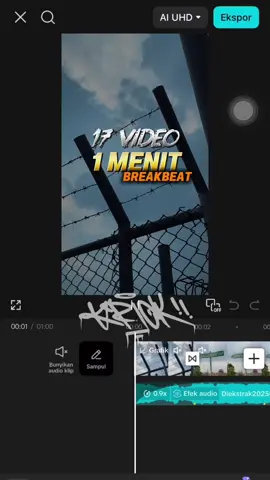 1 MENIT ] Breakbeat 17 video HD #CapCut #krickart #breakbeat #cinematicmotor #1menit 