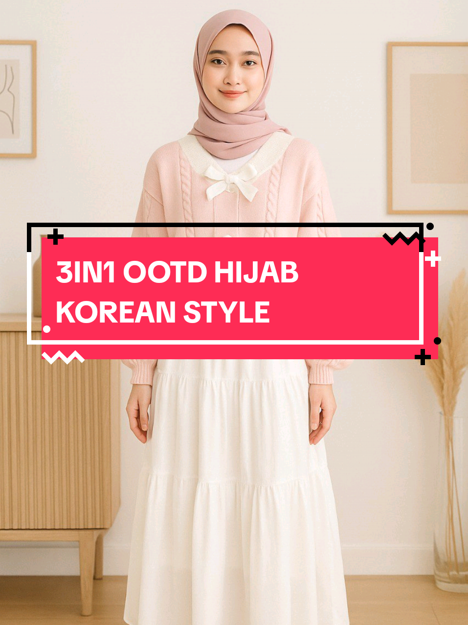 One Set 3in1 OOTD Hijab Korean Style #oneset #setelanwanita #sweaterrajut #koreanstyle #ootdhijabstyle 