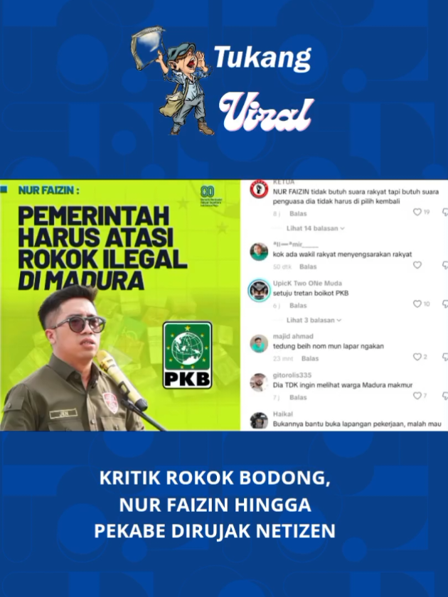 Nur Faizin jadi sasaran kritik para warganet usai pernyataan kontroversialnya #nurfaizin  #pkbjatim  #rokokbodong  #berantasrokokilegal  #fyp 