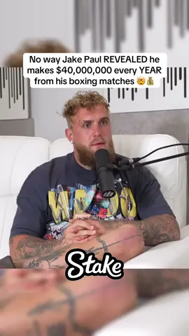 No way Jake Paul just REVEALED he makes $40,000,000 every YEAR from his boxing matches 🤯💰 #jakepaul #boxing 
