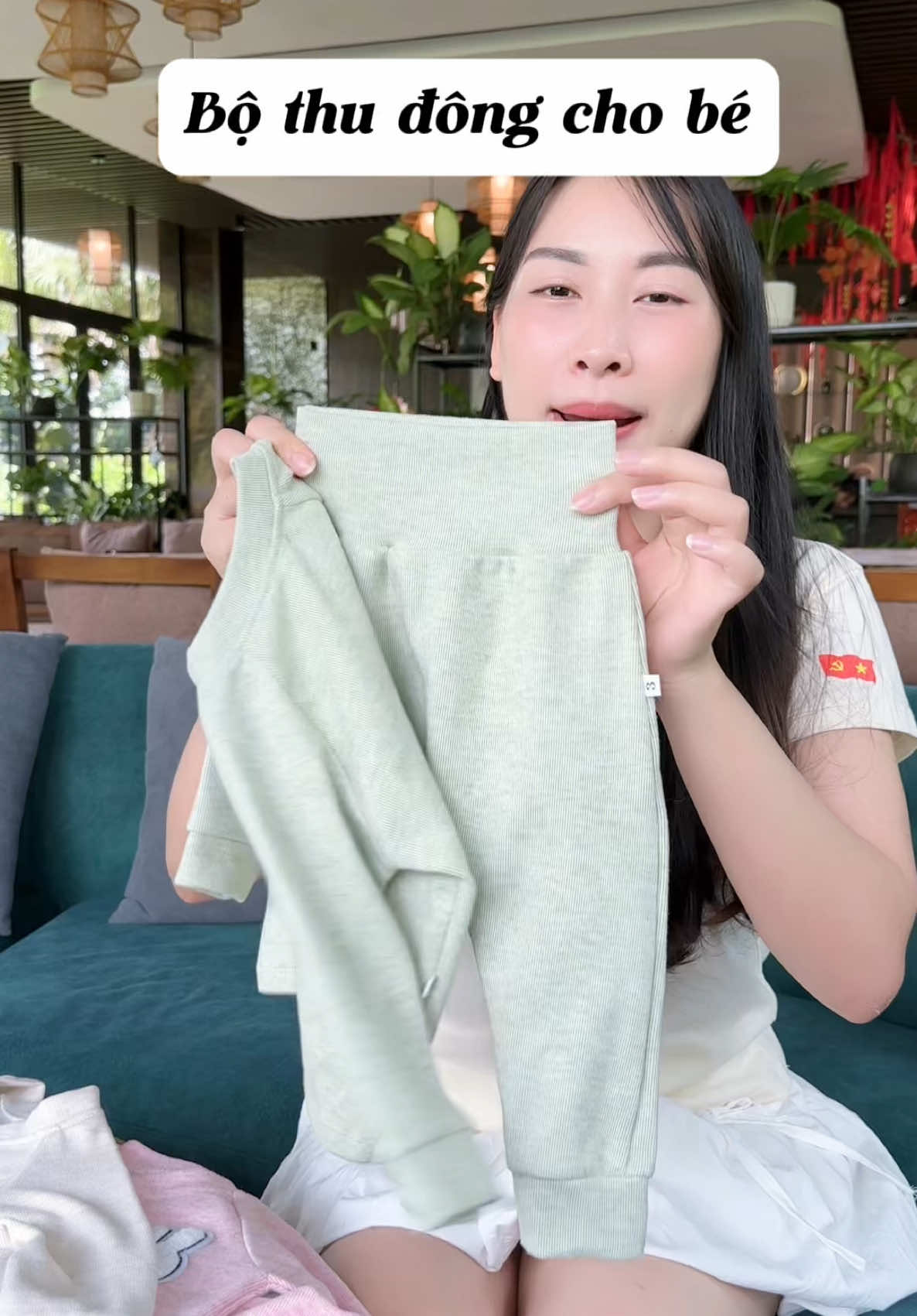 M nào sinh vào mùa thu đông sắm cho bé bộ len lông thỏ dày dặn cạp cao kín bụng như thế này đi #bolenlongtho #bodaitaychobe #xuhuong 