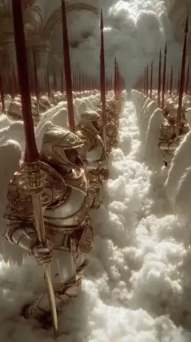 Angel army,ready to fight for God at all times.#heaven #aigenerated #faith #creed #angel #army #armor #battle #fightforgod #honor #jesus #viralvideos #foryoupage #wolink 	