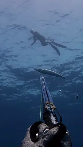 When the wahoo came from the back… #Spearfishing #Bali
