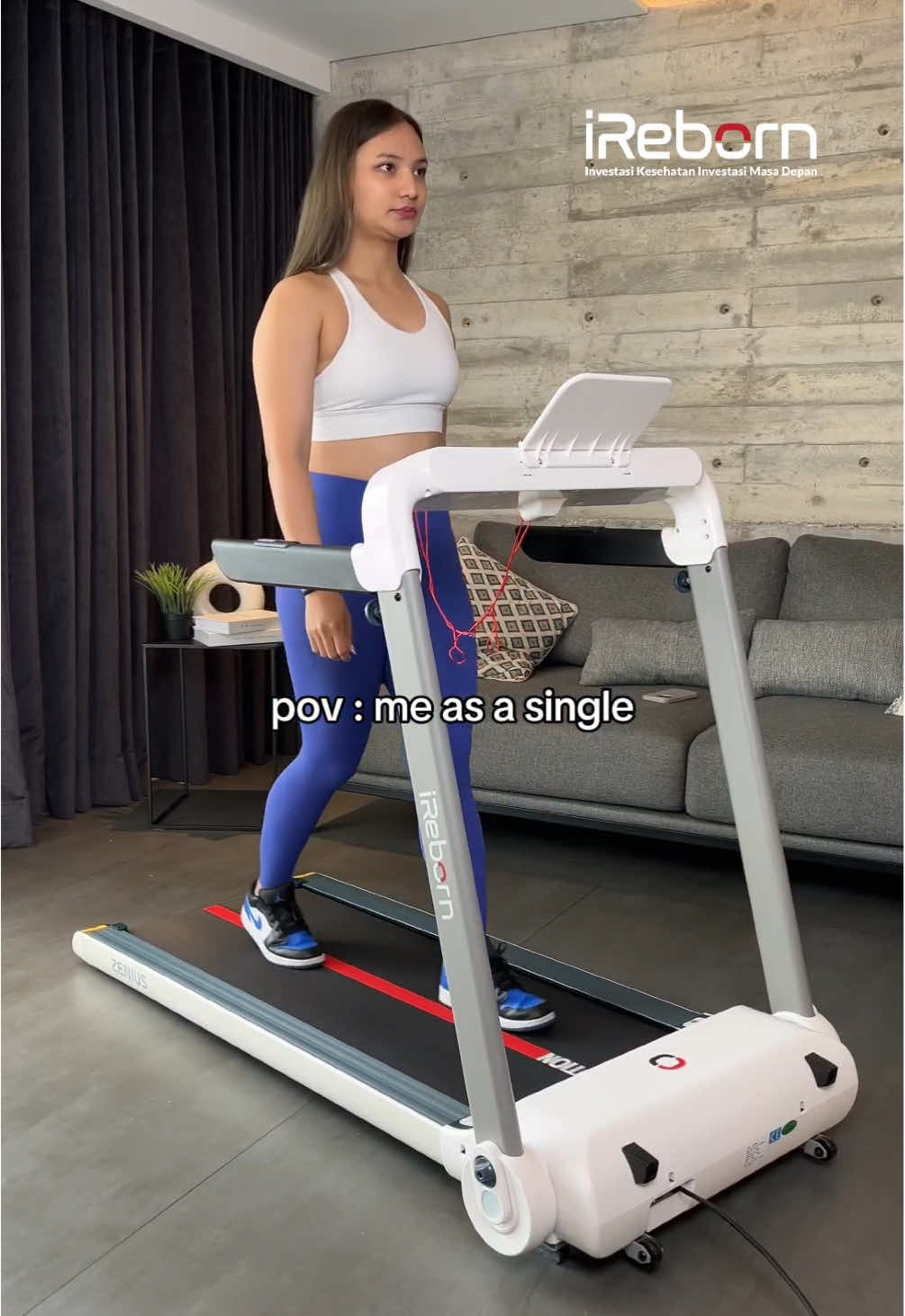Aku gak takut sendirian selama masih ada treadmill di rumah 🫶🏻  #ireborn #irebornjogja #investasikesehataninvestasimasadepan #workout #treadmill 