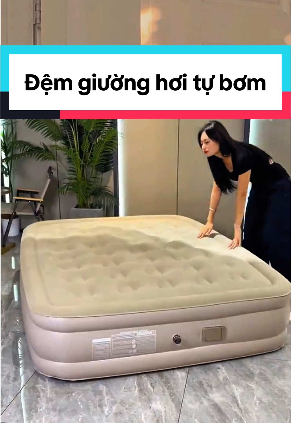 Đệm hơi tự bơm, giường bơm hơi dày 40cm kèm gối & bơm điện #homi2012store #demhoitubom #giuongbomhoi #giuonghoitubom #dembomhoi 