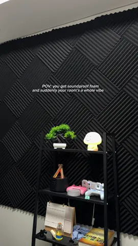 Who knew soundproof foam could make a room this cool? 😎 #fyp #soundproof #soundproofing #soundprooffoam #roomdecor 