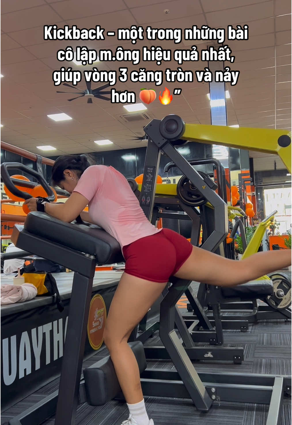 vòng 3 căng tròn và nảy hơn 🍑đừng bỏ qua Kickback#kickback #gym #Fitness #vairalvideo 