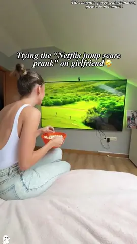 He really enjoyed this movie. Netflix prank😱🎥😂#funny #tiktok #funnyvideos #funnymoments #fyp #foryou #family #prank #funyprank #scared 