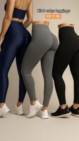 Kit 3 Calças Legging Suplex Feminina Lis...#tiktokshop #calca #leggings #kit 