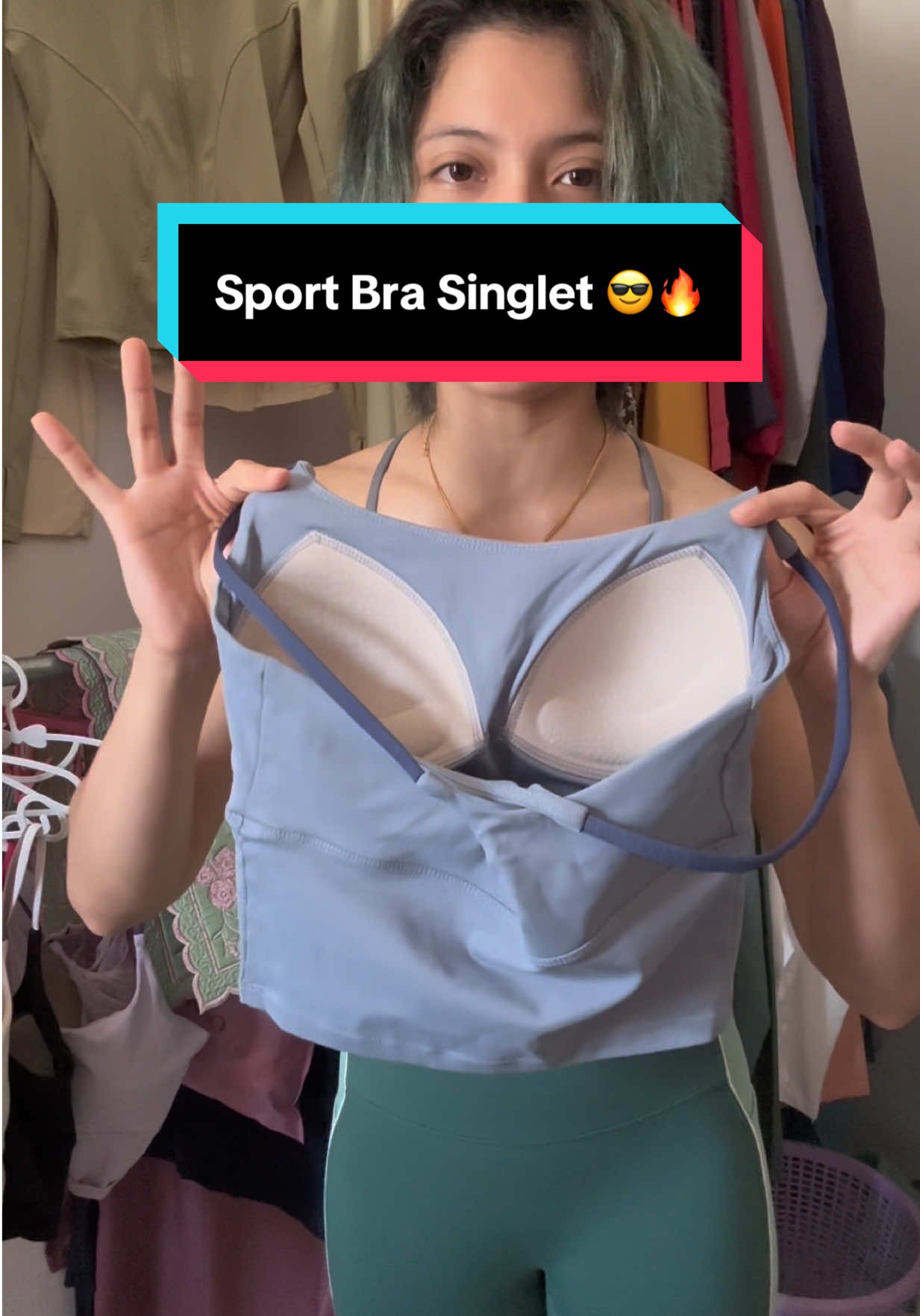 Grab lebih sbb confirm menyesal beli satu je.. Size chart ada dalam bag kuning 👍🏻👍🏻👍🏻 #sportbragym #sportbrafitness #womenfashion #CapCut 
