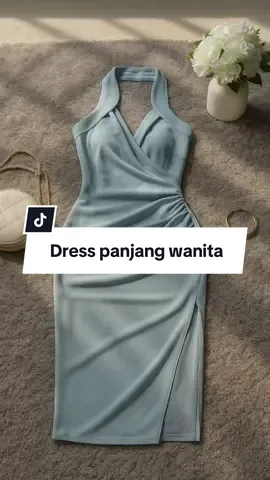 Rekomendasi dress biru panjang wanita #outfitwanita #dailyoutfits 