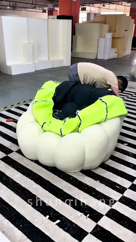 Do you know how the football ⚽️sofa🛋️ is made?#football #sofa #furniture #chairs #Home 