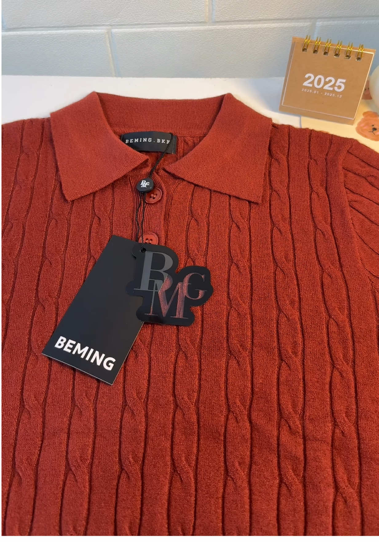 (พร้อมส่ง) Bemingtop765(S/M) - Beming Basic Polo ดีเทลใกล้เคียงกับ Luna ต่างเรื่อง แพทเทิร์นใหญ่กว่า ใส่สบาย#เสื้อผ้าแฟชั่น #เสื้อbeming 