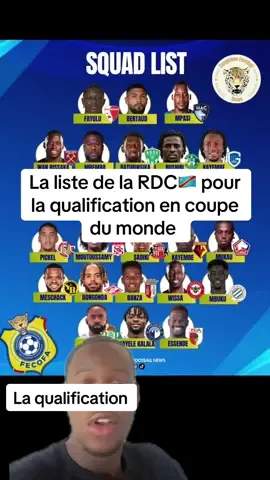 La liste de la RDC🇨🇩 pour la qualification en coupe du monde #rdcongo🇨🇩 #can #pululu #aaronwanbissaka 