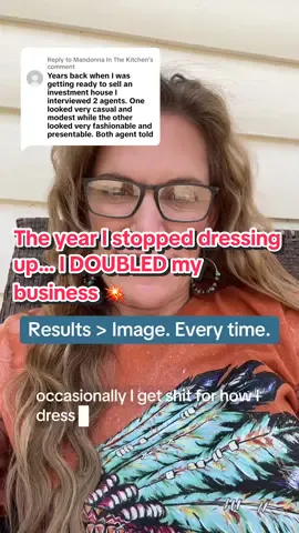 Replying to @Mandonna In The Kitchen 👖👕 I work in jeans and a t-shirt… and my business has only grown. In fact, I doubled it the first year I made the switch 12 years ago. Why? Because after meningitis, I stopped worrying about “looking the part” and started focusing on what really matters: helping people and getting results. 💡 Do clients care what you wear if you’re delivering results? Or is it time we stop pretending that a suit and heels = success? I’ll take authenticity and results over image any day. What about you? #realestatebestie #casperwyomingrealestate #alishacollins #realestatetips #authenticity