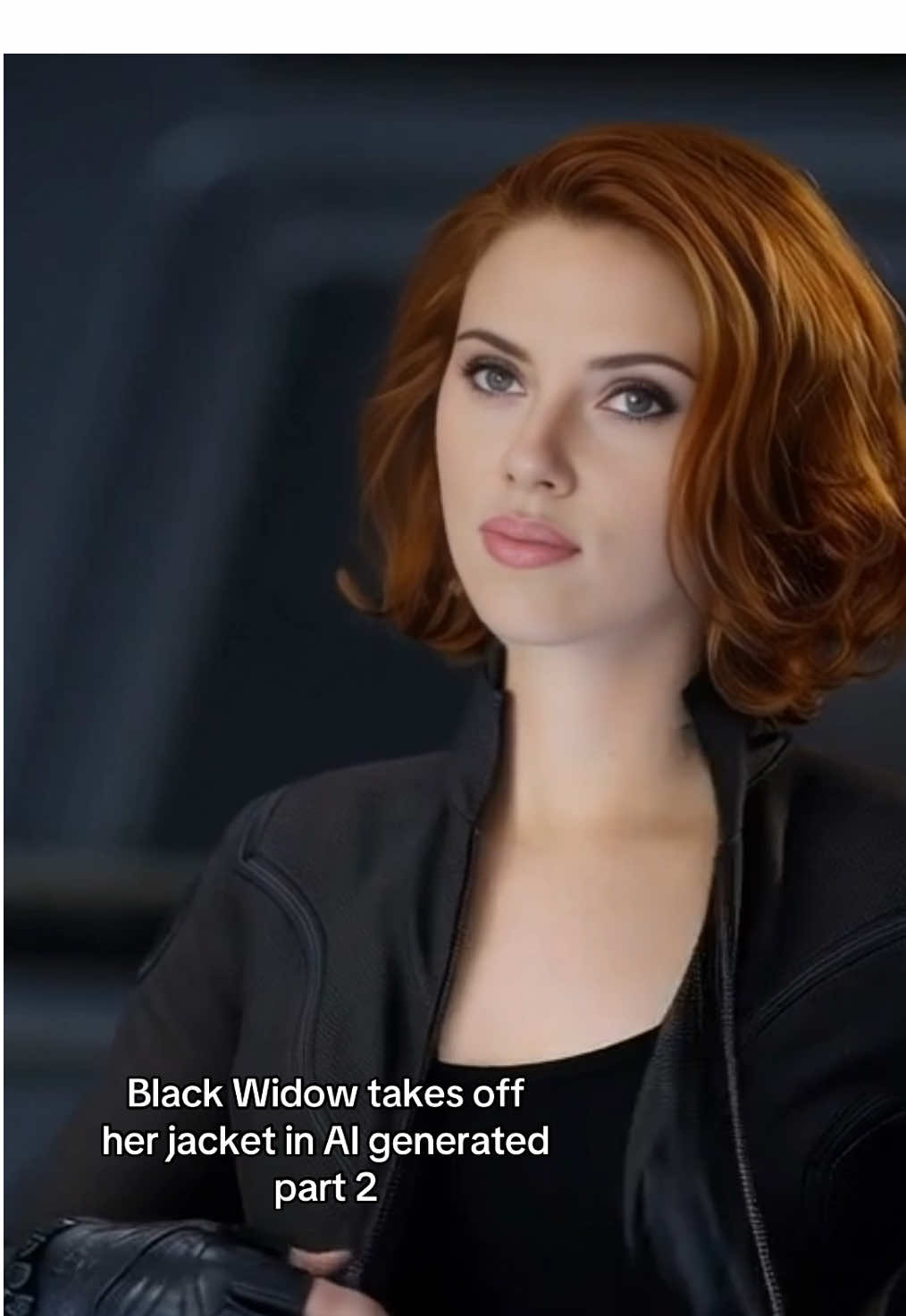 #scarlettjohansson Black Widow takes off her jacket in AI generated part 2 #fyp #foryoupage #viralvideo #marvel 