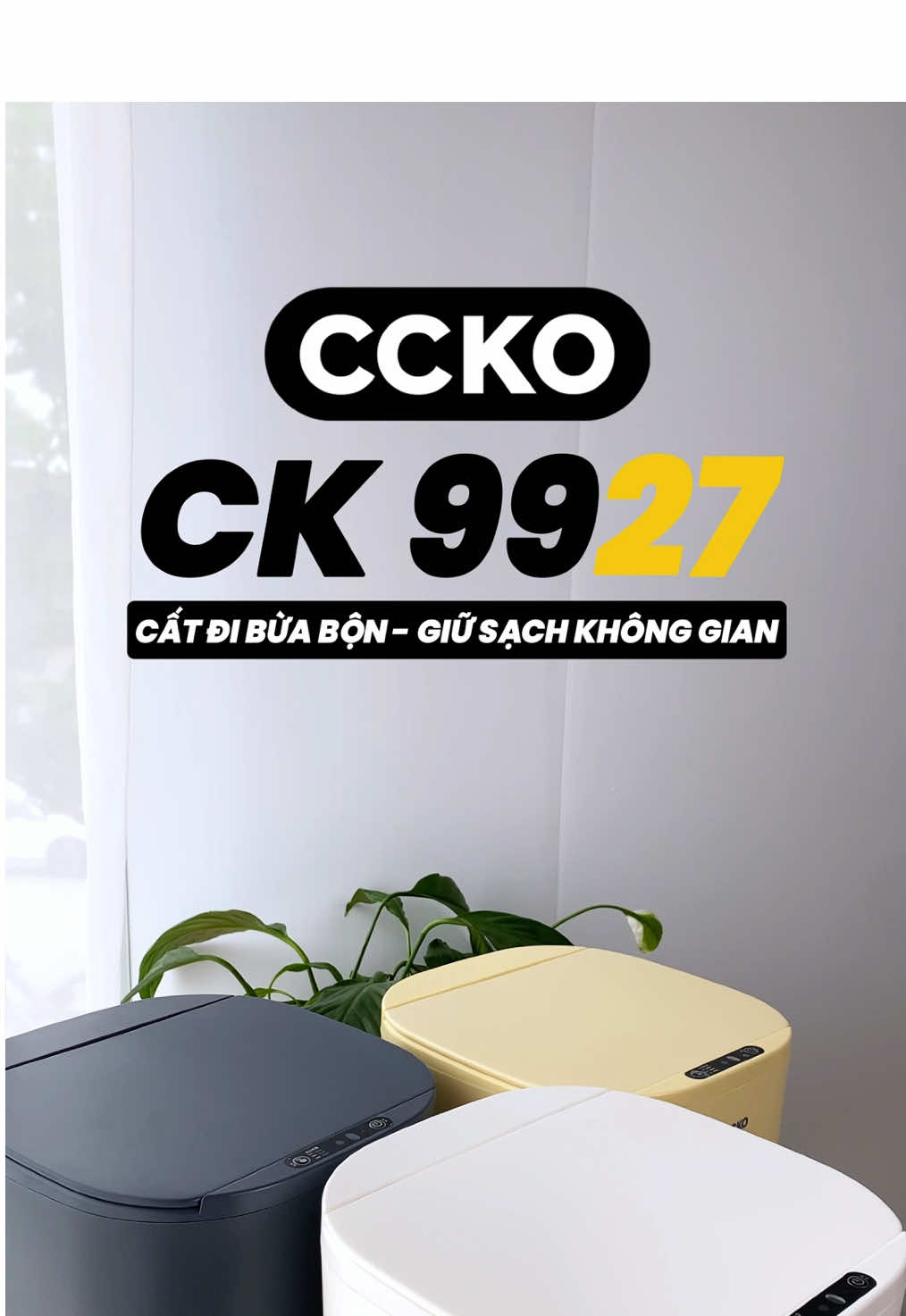 Một chiếc thùng rác thông minh đúng nghĩa, lý tưởng cho phòng bếp, nhà vệ sinh, phòng ngủ - CCKO CK9927 #ccko #thungracthongminh #thungraccambien #thungrac #fyp 