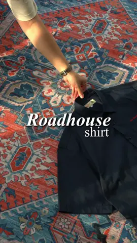 Our roadhouse shirt is a modern take on the classic mechanic shirt. Made with premium twill cotton, featuring a beautiful red embroidery on it’s chest. Made with oversized boxy cut, perfect for cityboy outfits, japanese americana outfits, streetwear, workwear and basic fits. #abbeyclassics #croppedshirt #skena #fyp #viral 