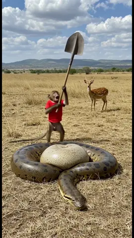 What if a Monkey Freed a Fawn from a Giant Snake? #MonkeyVsSnake #WildRescue #AIWildlife #원숭이 #サル   A brutal strike shatters the predator’s grip. AI unleashes the wildest rescue you could imagine. Watch closely — this escape is unbelievable.