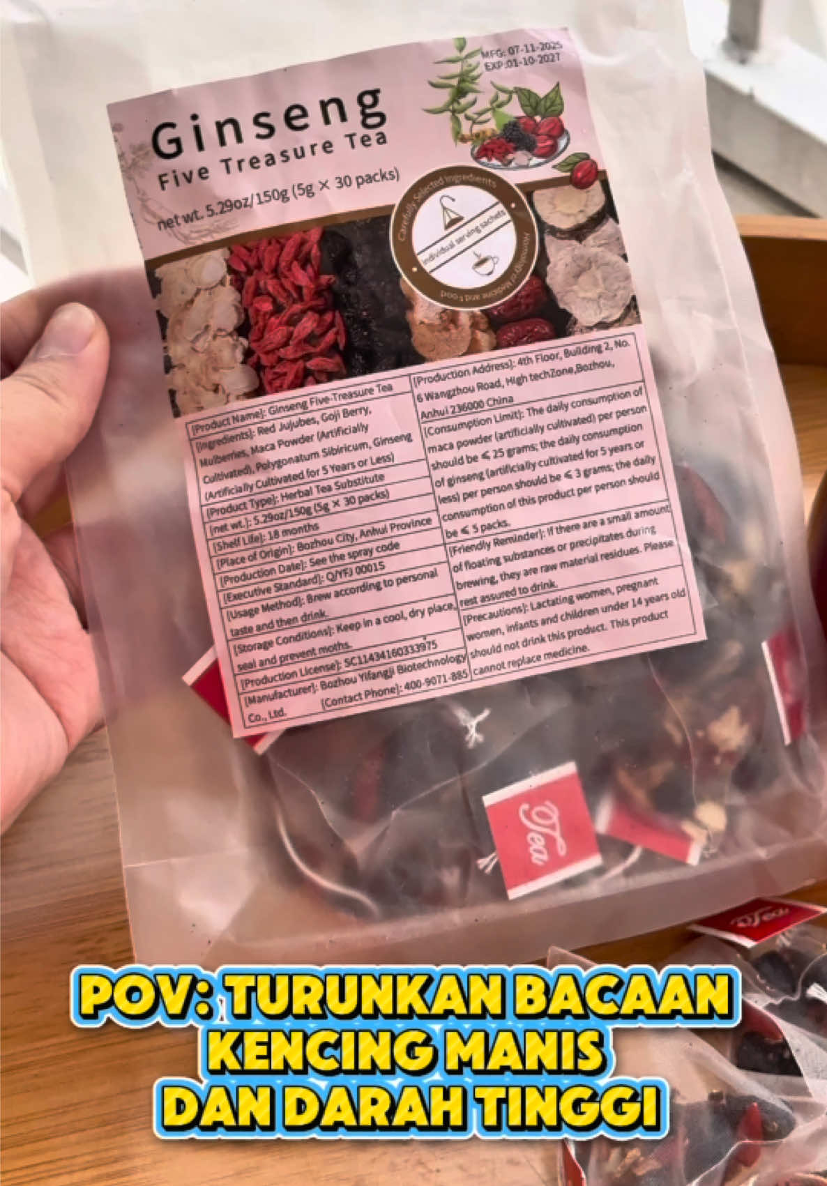 Minum ini memang boleh TURUNKAN BACAAN KENCING MANIS & DARAH TINGGI👍#CapCut #viral #viraltiktok #tiktokshop #ginsengteaninetreasure 