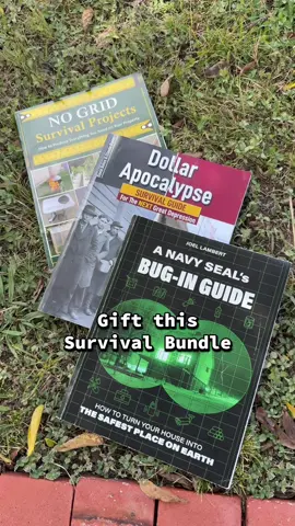 Gift this survival bundle at the cart. A gift for you or someone you care for. Grab it at the cart today.    This survival bundle includes Dollar Apocalypse, No Grid Survival Projects and A Navy Seal’s Bug-in Guide. Grab it at the cart.  #survivalbundle  #dollarapocalypse  #buginguide  #nogrid  #tiktokshopcreatorpicks 