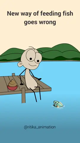 New way of feeding fish goes wrong🤣 #4kmemes #animation #cartoon #funnyanimation #viralmemes 