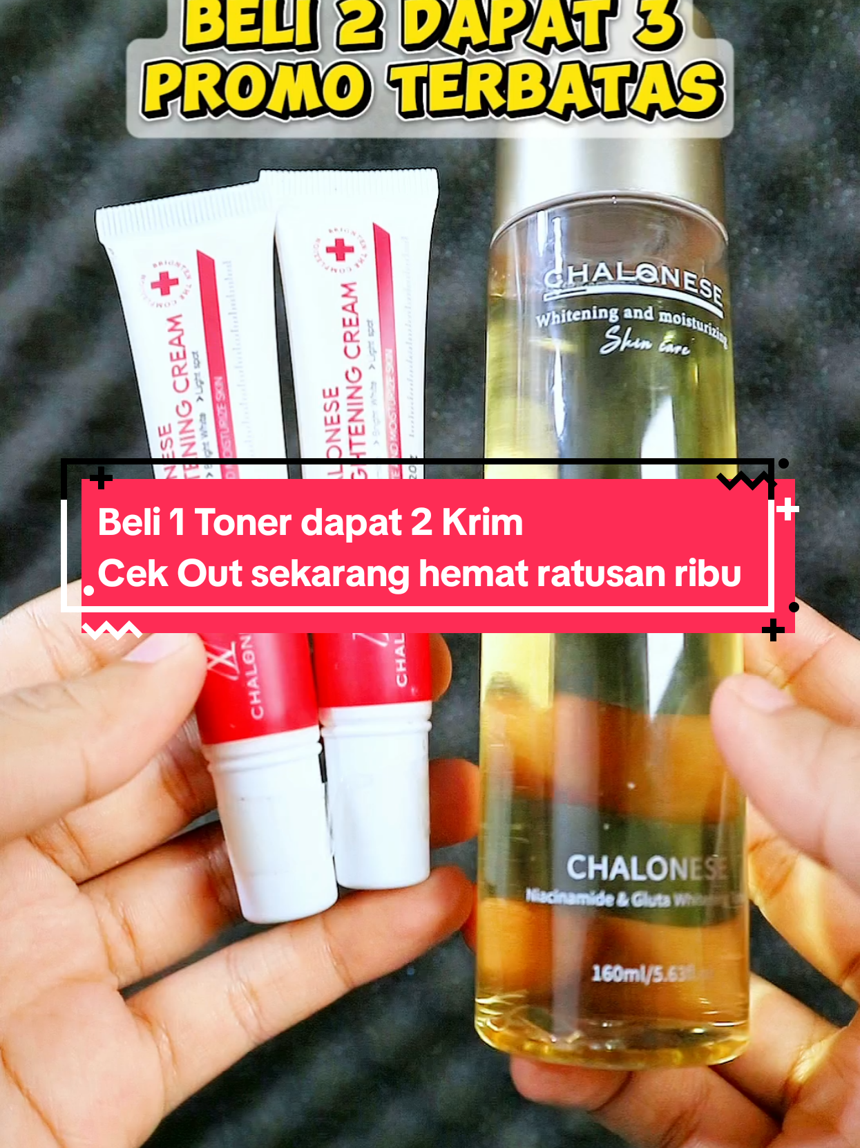 Beli sepaket mantul banget hemat sampai ratusan ribu, untuk Mencerahkan dan Menyamarkan Noda Hitam 😍 #chalonesebeauty #toner #flekhitam #chalonesebrigteningcream #skincarebpom 