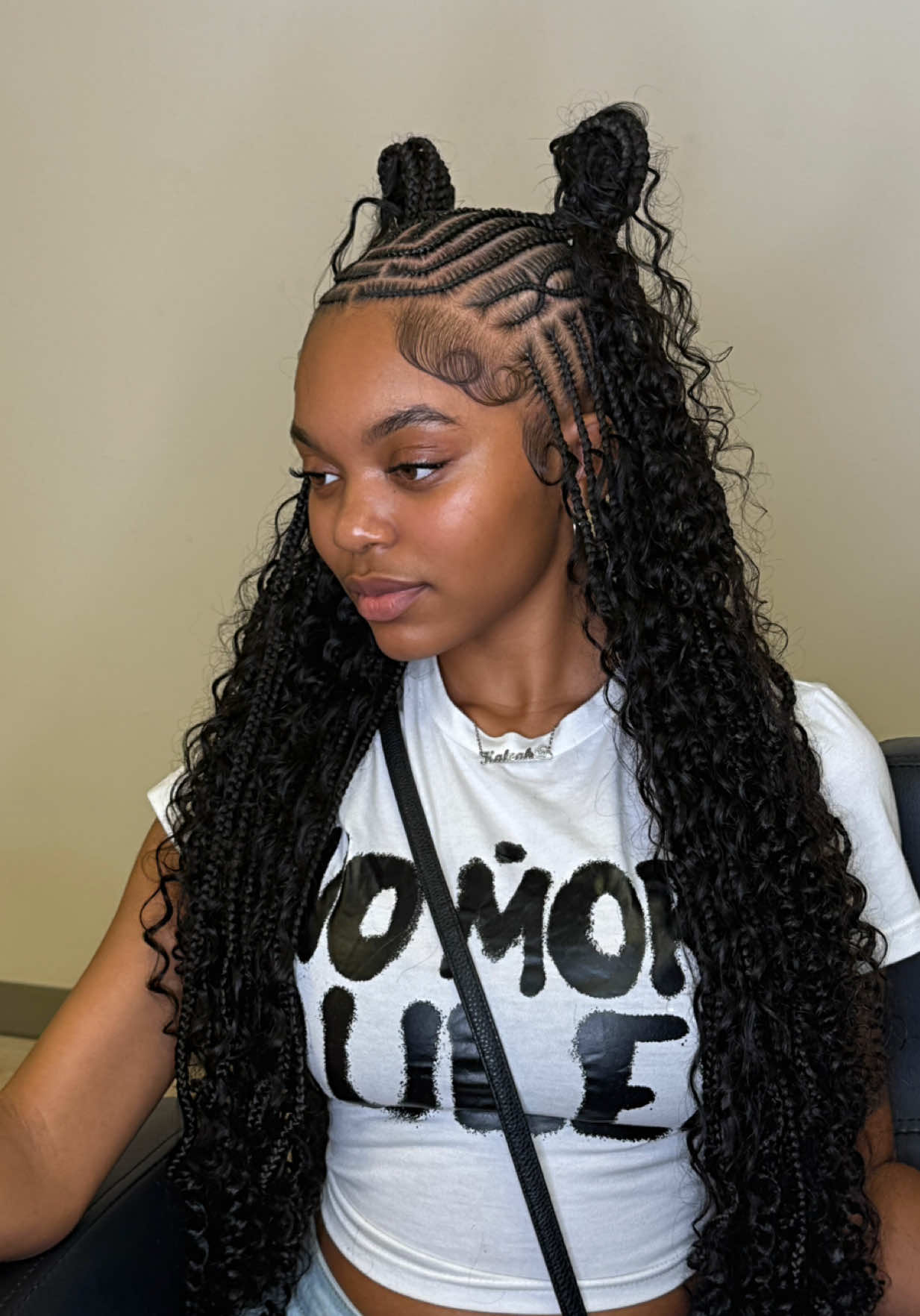 These medium boho Fulani braids got me in a choke hold 😍  September books are open ladies ❤️ • Style : Medium Fulani braids —> add on human boho  • Color : 1B  • Length : Tailbone  @mirmakeovers  #braidersontiktok #bohobraids #fyp #fulanibraids #ohiobraider 