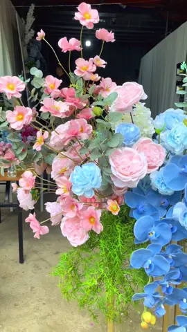 Mix khóm hoa Xanh pastel với Hồng pastel siêu ngọt ngào #hoalua #damcuoi 