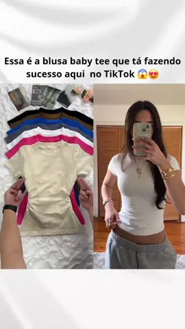 KIT 3 Blusas Baby Tee de excelente qualidade ✨️ Garanta já o seu no carrinho laranja 🛒 #moda #dicasdemoda #babytee  #tiktokshop #viraliza 
