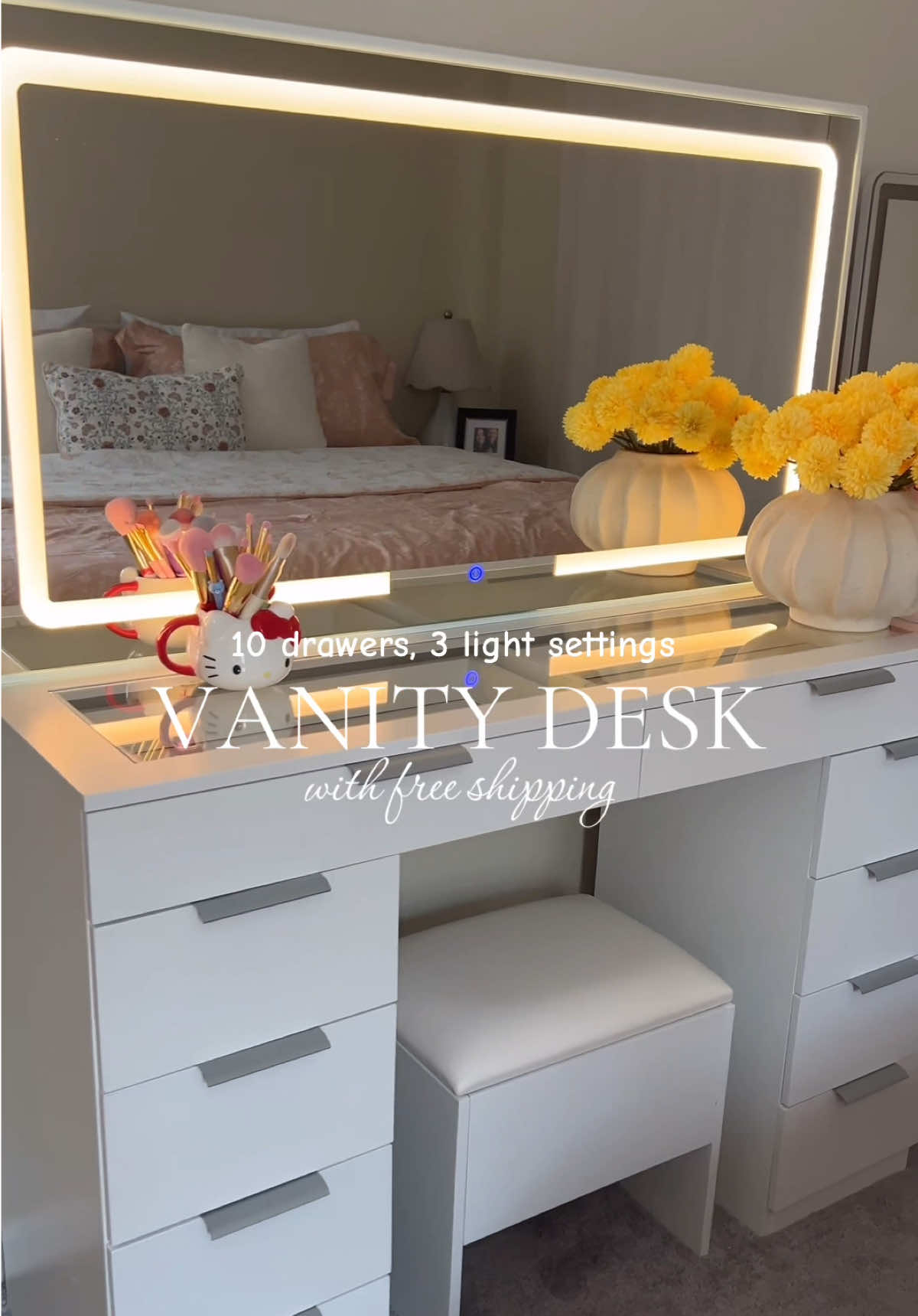 Dream Vanity 🤍🥰 #vanity #vanitywithmirror #homedecor #tocadoresdemaquillaje 