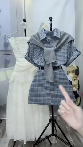 sét kẻ xanh tặng khăn tặng đai #xuhuong #thinhhanh #tiktok #setke #setvay 