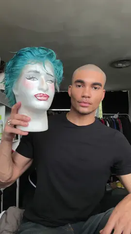Blue wig today 🩵 #wigs #bluehair #wigtok #wiginstall 