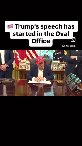 The US President appeared wearing a cap that says 