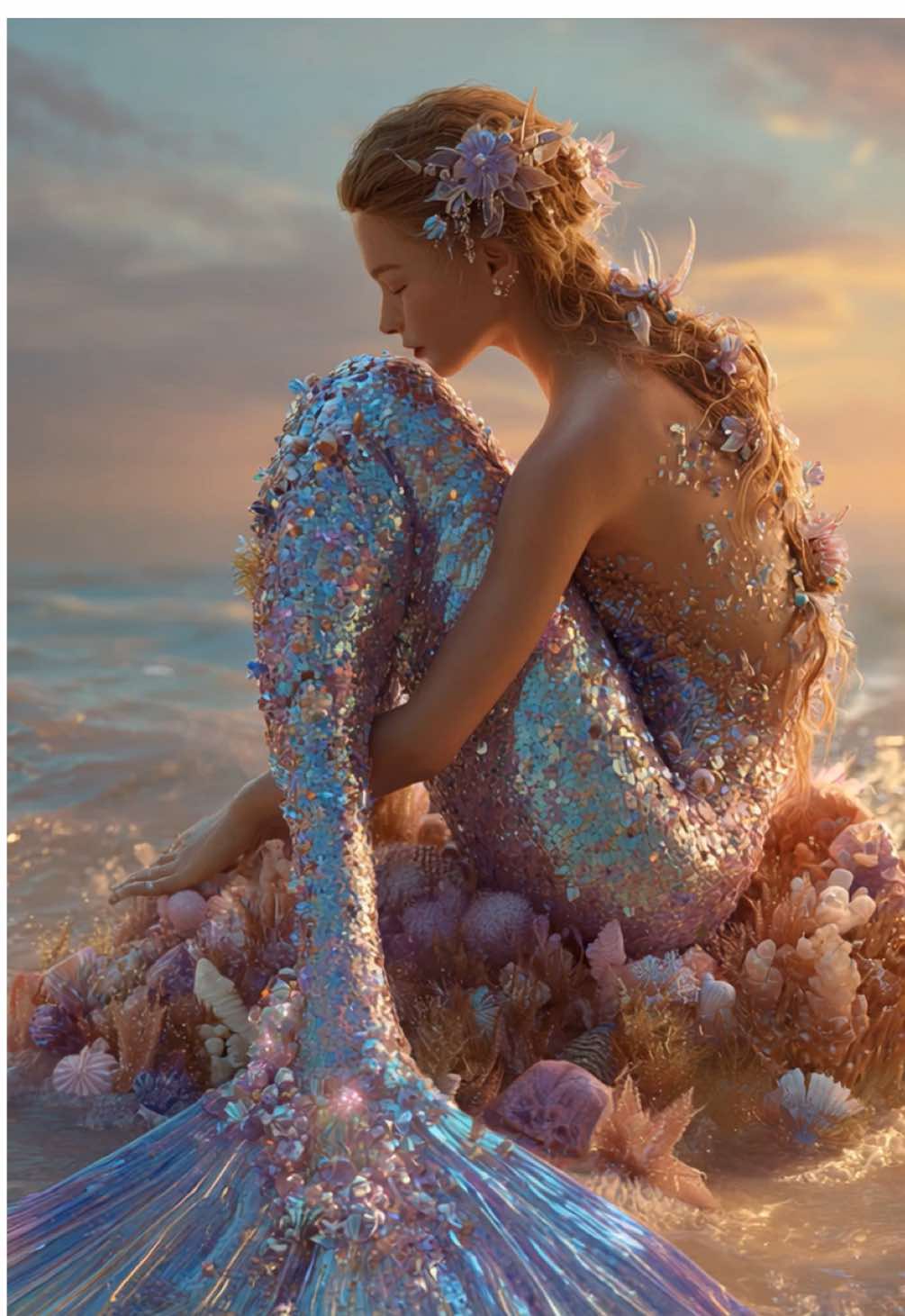 If the ocean could dream, it would dream of her #mermaidcore #dreamscape #ethereal #mythical #fantasyaesthetic 
