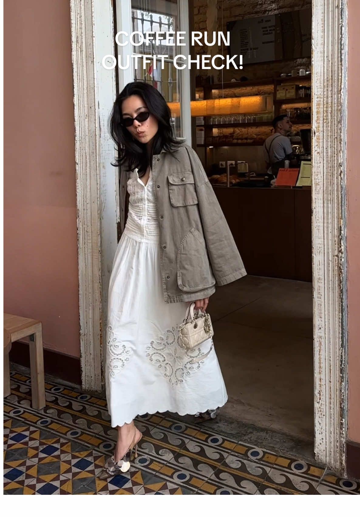 today’s coffee run look wearing @Sézane, @Banana Republic & my new jimmy choo’s! #transitionaloutfits #summeroutfitinspo #outfitstyle #whatiwore 