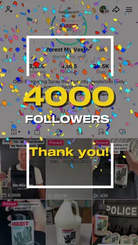 4,000 strong 💙 Thank you to every officer, every wife, and every supporter who believes in Arrest My Vest. Your trust, your stories, and your honest reviews mean everything to us. This isn’t just a product—it’s a community, and we’re proud to stand behind our law enforcement family. 💙👮‍♂️  #firstresponders #arrestmyvest  #lawenforment #police #policeoftiktok 