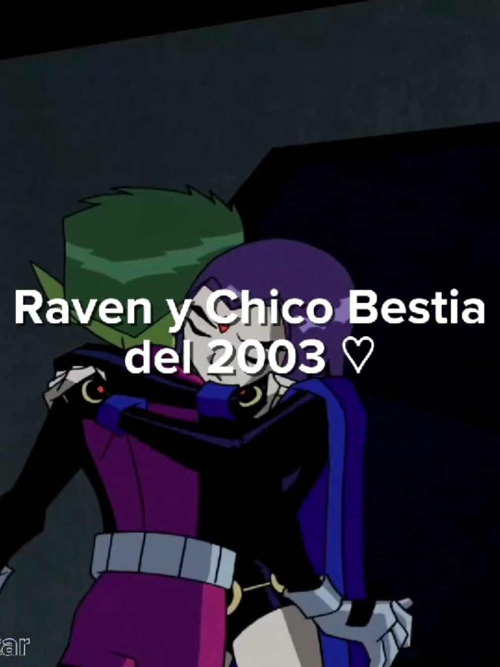 Siempre quise que terminaran juntos en la serie pero al menos sí son novios en los cómics 😊 #bbrae💜💚 #raven #chicobestia #teentitans #jovenestitanes 